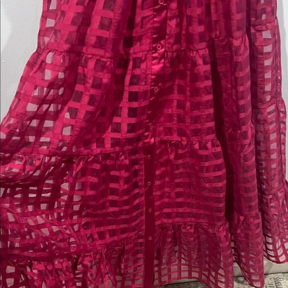 🍷 English Factory Gridded Organza Tiered Maxi Dress – Size L, NWOT 🍷 - Picture 10 of 14